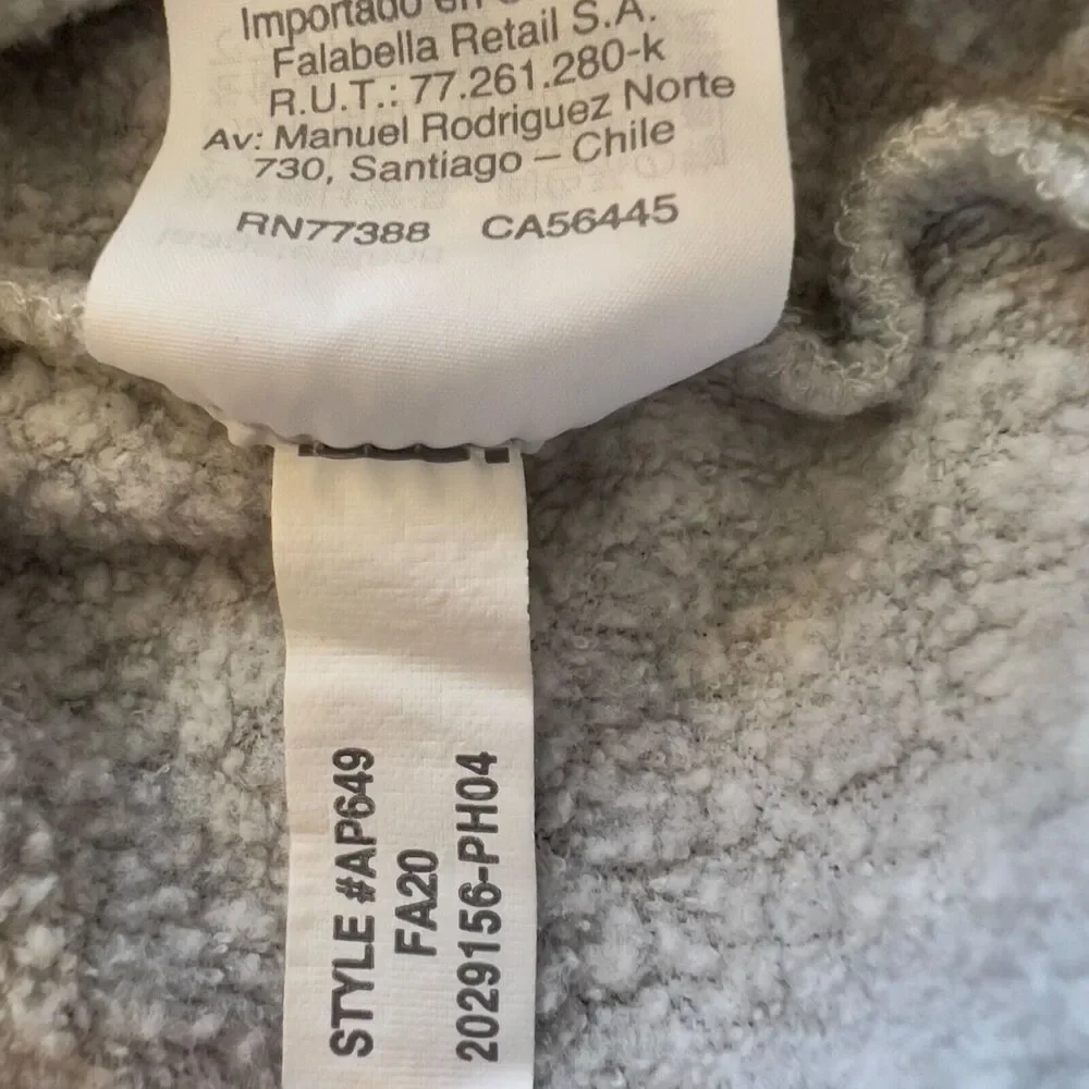 J.Crew Tunic Sweatshirt Size S Heather Gray Wide Button-Collar Cloudspun Fleece
